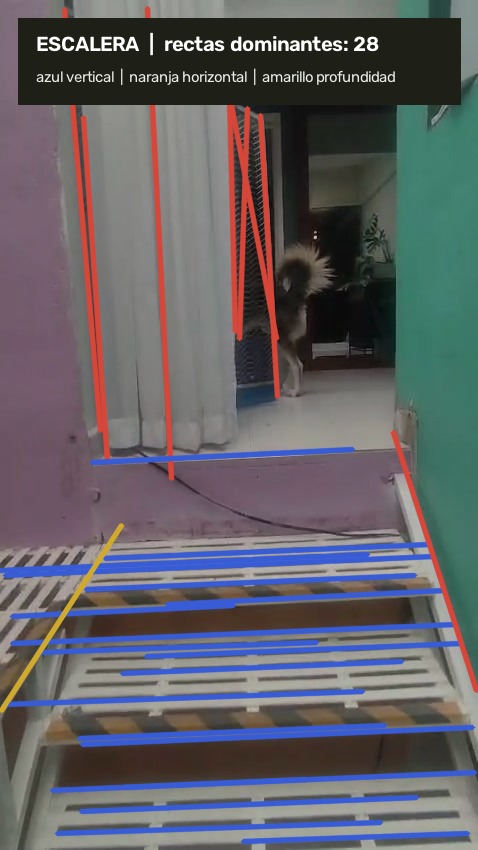 Rectas detectadas en escalera